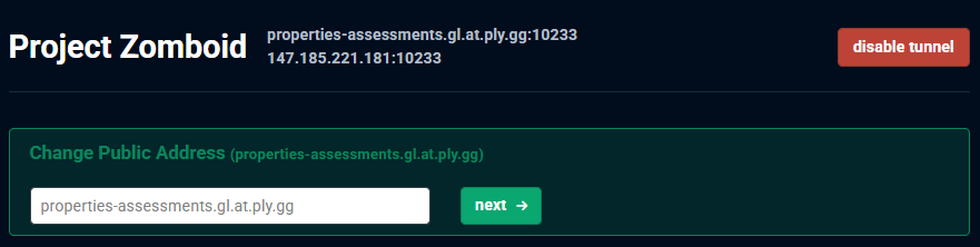 playit tunnel address